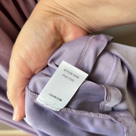 Lulus Heavenly Hues Dusty Purple Maxi Dress w/slit Medium M - Picture 6 of 7